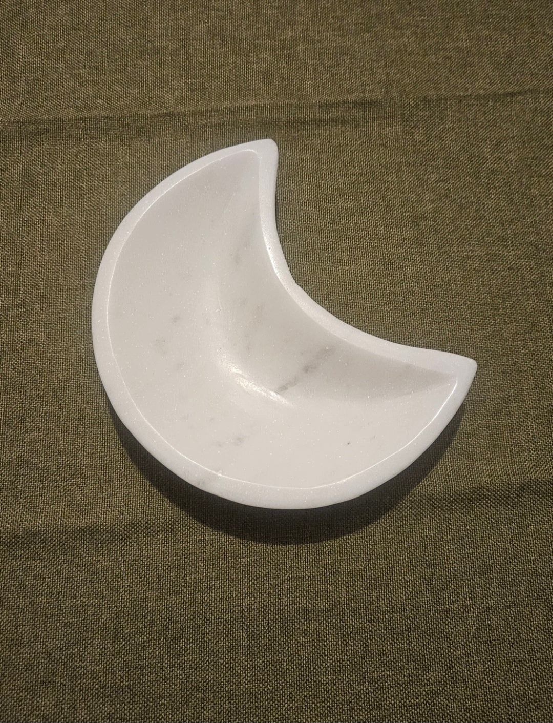 White Marble Moon Bowl