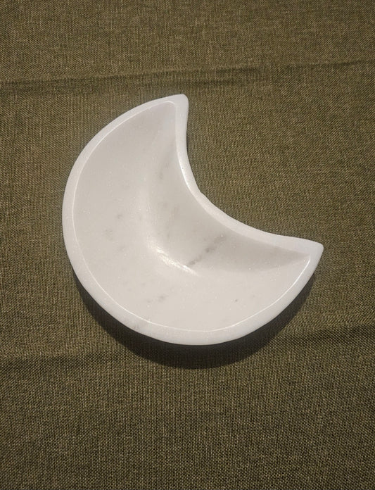 White Marble Moon Bowl
